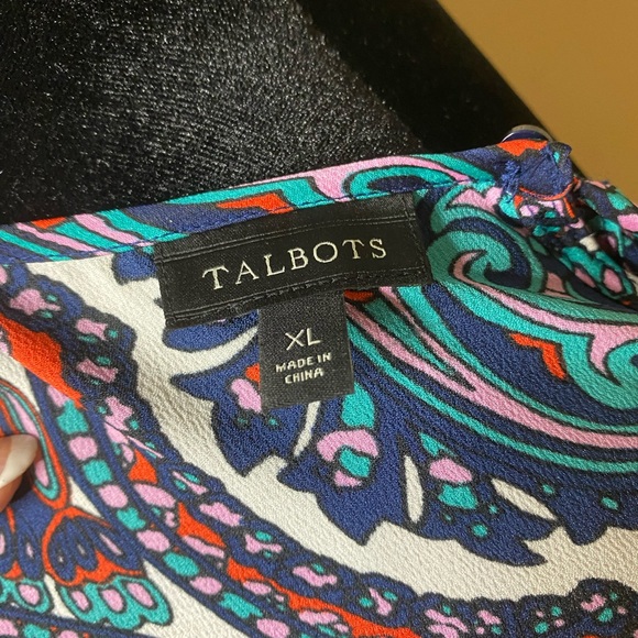 Talbots Vibrant Paisley Top - Picture 6 of 7
